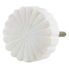 10 Piece Round White Luxury Marble Cabinet Knobs Decorative Stone Drawer