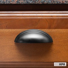 Black Kitchen Cabinet Pulls – 3 Inch Hole Center Bin Cup Drawer Handles 10 Pack