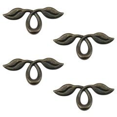 MOROBOR 4 Pack 4″ Vintage Style Leafy Drawer Green bronze – 4.13″ – 4PCS