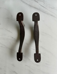 Vintage Cast Iron Old Look Door Window Cupboard Big Handles Pulls 2x