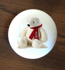 COKE POLAR BEAR WHITE CERAMIC KNOB KITCHEN CABINET DRESSER KNOB DECOR