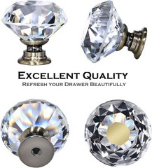 12p Brass Crystal Knobs Glass Drawer Pulls Drawer Pulls and 12 Pack Bronze