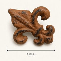 New Cast Iron Fleur de Lis Cabinet Drawer Pulls French Country Set of 10