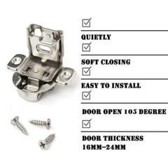 20Pack Compact Concealed Kitchen Cabinet Door Hinge 105° Close 1/2″Overlay