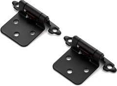 50 Pack 25 Pairs 1/2″ Overlay Cabinet Door Hinges Kitchen Black Semi-Concealed H