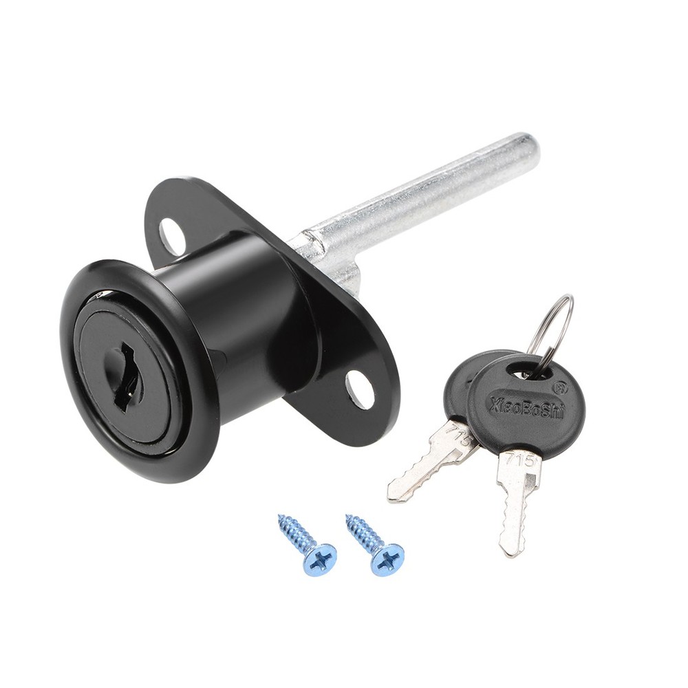 Drawer Lock 19mm Cylinder Diameter for Desk Cabinet Locker Showcase Black