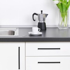 10 Pack 7-1/2 Inch Matte Black Kitchen Cabinet Handles Knurled Cabinet Pulls
