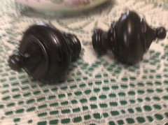 2 Retro Round Pull Knobs Drawer Handles 2 1/2 inch Black with copper undertones