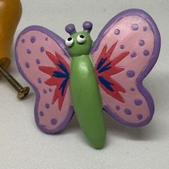 Colorful Butterfly/Caterpillar Drawer Knobs Set of 2 Kids Furniture Cabinet Pull