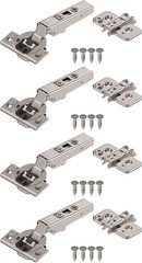 Clip Top OTION Hinge Kit (4 Kits), Full Overlay, 110° Opening Angle, Steel, Soft