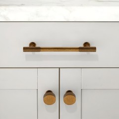 10 Pack Antique Brass Round Cabinet Knobs, Drawer Pulls, Hardware, Kitchen