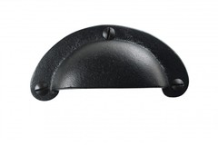 Cabinet or Drawer Bin Pull Black Iron Cup 3 3/4″ x 1 3/4″ H | Renovator’s Supply
