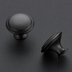 40 Pack Matte Black Kitchen Cabinet Knobs 1-1/4 Inch round Drawer Pulls Flat Bla