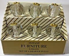 Six Artistic Handmade Glass Gold Drawer Knobs – Instant Furniture Update India