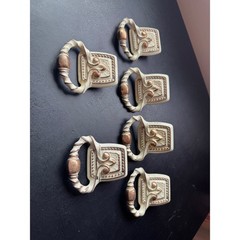 Vintage Amerock Bonaventure fixed ring pulls in a Regency White and Gold finish