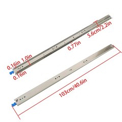 40″ Locking Drawer Slides 250lb Heavy Duty Ball Bearing Full Extension With Lock