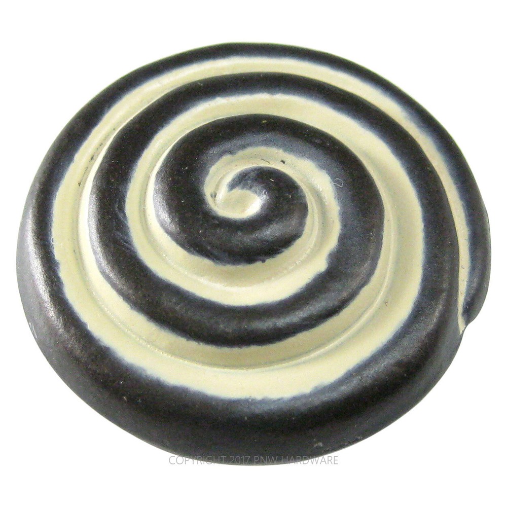Hickory Hardware Dark Antique Brass Cabinet Knob, Painted Swirl Pull P7351-BYA