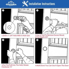 Closet Door Finger Pull 4 Pack 1-3/4” Black Fits 3/8” Depth x 1-3/4″ Hole