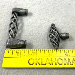 Pewter Finish Birdcage Style 4 Cabinet Door Pulls + 2 Knobs Hardware Rope Design