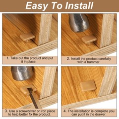 12pcs Tack-in Drawer Glides 31.7×12.7mm Plastic Furniture Slider Tack Brown