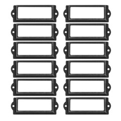 12/48pcs Metal Drawer Cabinet Label Pull Frame Handle File Case Name Card Holder