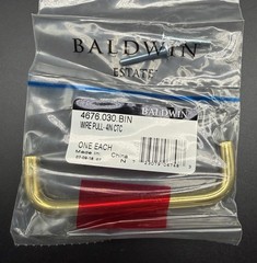 Baldwin Estate 4676.030.BIN Cabinet Drawer Pull 4” CTC Polished Brass
