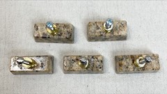 Lot Of 5 Granite Stone Chunky Squared Cabinet Drawer Pulls