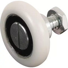 1-1/8 In. White, Nylon, Ball Bearing Drawer Rollers (2-Pack)