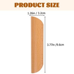 6Pcs Wooden Semicircle Drawer Pull Handles Khaki Cabinet Handles for Home