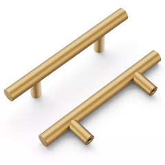 Heritage Designs round Bar Pull 3 In. (76 Mm) Center-To-Center Brushed Brass Dra