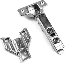 4 Pieces Full Overlay Face Frame Soft Closing Cabinet Hinges with Screws
