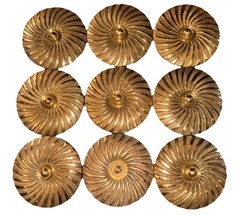 OTTAVIA Germany Cast Brass Art Deco Round Furniture Medallions Mounts LOT OF 9
