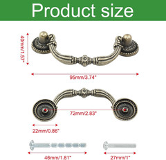 8 Pack Bail Pull Handles, 2.75 Inch Hole Center Vintage Antique Bronze Drop Draw