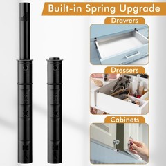 Lounsweer 50 Pack Magnetic Push Latches for Cabinet Door Long Long, Black