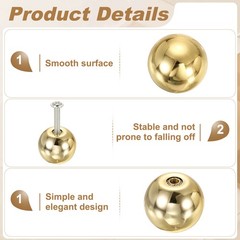 10 Pcs Cabinet Knobs, 1″ (25mm) Diameter Knob for Cupboard, Gold