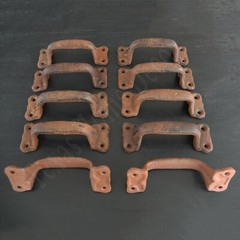 10 Rustic Metal Door Handles Heavy Duty Cast Iron (Read Description)