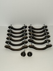 12 & 2 Satin Black Metal Cabinet/Drawer Handle Pulls 3in C-C 4.25in w/ Screws