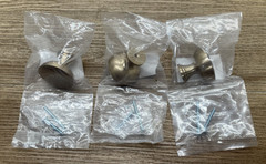 (x3) Emtek 86468US4 Heritage 1-3/4″ Mushroom Cabinet Knob – Satin Brass *READ*