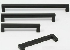 Black Kitchen Square Cabinet Handles Drawer Pull Knobs Stainless Steel 12mm 1/2″