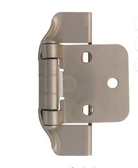 Cabinet Hinges Overlay Face Mount Cupboard Door Hinge Satin Nickel Finish
