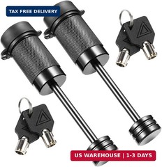 Trailer Tongue Coupler Lock, 1/4″ Dia, 2-1/2″ Span, Keyed Alike | 2 Pack Fits La