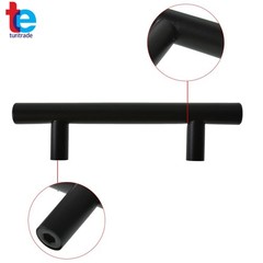 30 x 5″ 76mm Black Stainless Steel T Bar hollow furniture handles Kitchen Drawer