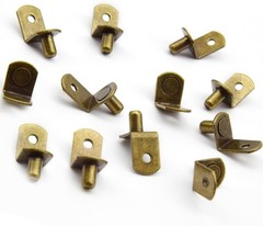 50 Pcs Shelf Support Pegs With Rubber Sleeve For Glass Shelves (Bronze/L)