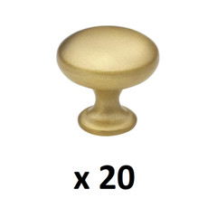 *LOT OF 20* GlideRite 1-1/8 in. Dia Satin Gold Classic Round Cabinet Knobs