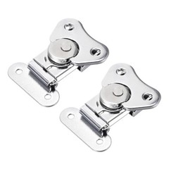 2Pcs 1.57 Inch Iron Butterfly Twist Latch Keeper Toggle Clamp Silver