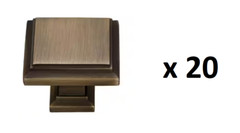 *LOT OF 20* Sapphire Accent 1-1/4 in. Medium Aged Bronze Square Cabinet Knobs