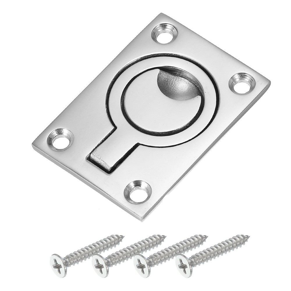 2-1/2″-1-3/4″ Flush Pull Ring Handles Recessed Door Pull with Screw Silver