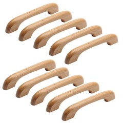 Natural Wood Cabinet Pulls 10PCS 5 inch Length 3-3/4 inch 96mm Hole Spacing