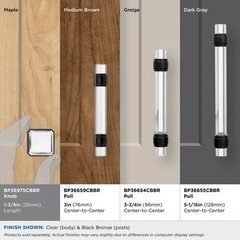 Glacio 13/8 Inch 35mm Clear Black Bronze Cabinet Knob BP36975CBBR