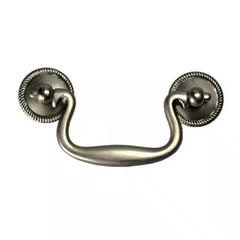 2-1/2 In. Center-To-Center Silver Stone Furniture Bail Pull